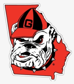 Georgia Bulldog Uga Bulldogs State With Logo Decal - Georgia Bulldogs Football Team, HD Png Download, Free Download