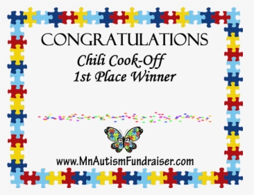 Chili Clipart 1st Place - First Place Chilli Cook Off Certificate, HD Png Download, Free Download