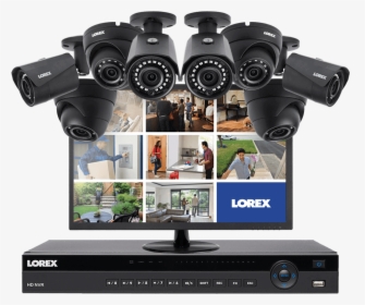 2k Security System With 8 Color Night Vision Ip Cameras - Lcd Tv, HD Png Download, Free Download