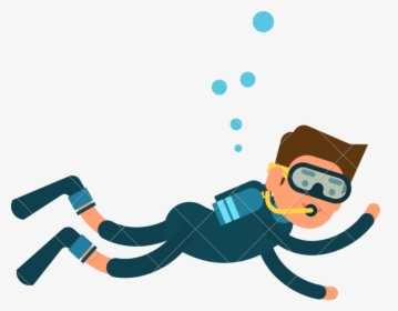 Clip Art Scuba Diver Cartoon Images - Cartoon Scuba Diver Transparent, HD Png Download, Free Download