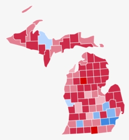 Michigan 2016 Election Map, HD Png Download, Free Download
