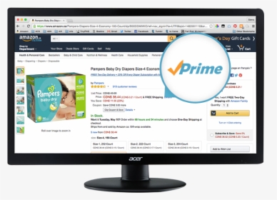 Look For The Prime Logo - Computer Monitor, HD Png Download, Free Download