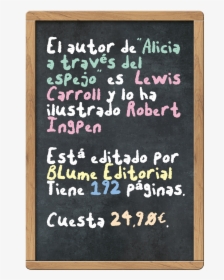 Info Alicia A Través Del Espejo - Blackboard, HD Png Download, Free Download