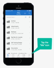 Tapping The Me Icon In Onedrive - Iphone, HD Png Download, Free Download