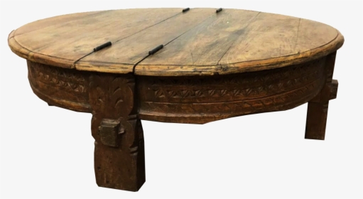 Rustic Wood Storage Round Tea Table - Coffee Table, HD Png Download, Free Download