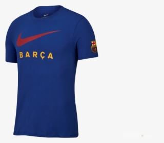 T Shirt Nike Fc Barcelona Tee Large Swoosh Av5056 - Active Shirt, HD Png Download, Free Download