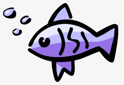 Vector Illustration Of Purple Fish Symbol With Bubbles, HD Png Download, Free Download