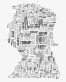 Trump Profile Word Cloud Grayscale Clip Arts - Donald Trump, HD Png Download, Free Download