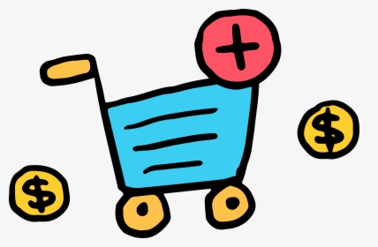 Shopping Blue Transprent Png - Shopping Cart Cartoon Png, Transparent Png, Free Download