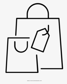 Shopping Bag Coloring Page - Line Art, HD Png Download, Free Download