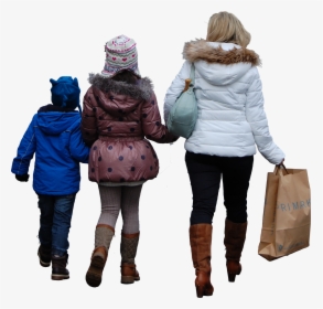 Family Walking - Via - Architextures - Download - Personas - People In Winter Clothing Png, Transparent Png, Free Download