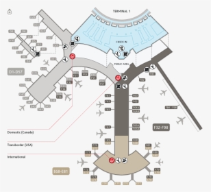 Yyz Int-us Ca Map - Terminal 1 Toronto Airport Map, HD Png Download, Free Download
