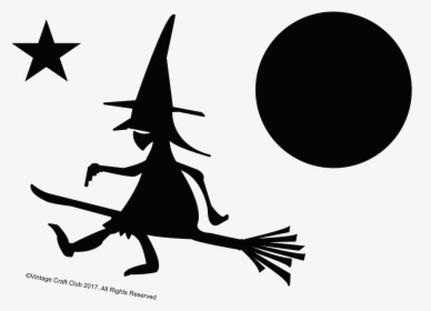 Witch Moon Stars Silhouette Image Illustration- - Turnzak Met Naam, HD Png Download, Free Download