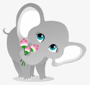 Elephant Bringing Lotus Vector Design - Cartoon, HD Png Download, Free Download