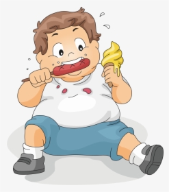 Transparent Snack Clip Art - Fat Kid Eating Cartoon, HD Png Download, Free Download