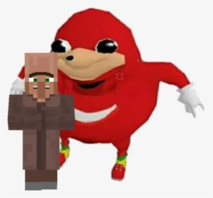 #freetoedit Ugandan Knuckles Meets A Minecraft Villager - Do You Know Da Way, HD Png Download, Free Download