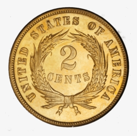 2 Cent Us Coin - 2 Cents Usa 1870, HD Png Download, Free Download