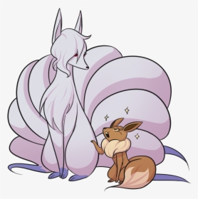 Sequia The Ninetales And Cotton The Eevee - Cartoon, HD Png Download, Free Download
