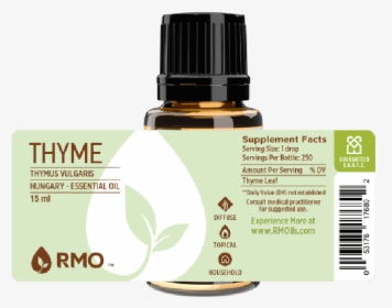 Thyme Essential Oil Label - Essential Oil Bottle Label, HD Png Download, Free Download