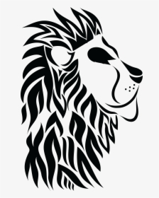 Hd Free Clipart Of A Profiled Male Lion, Black And - Scroll Saw Lion Pattern, HD Png Download, Free Download
