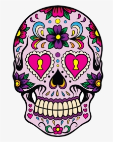 Intricate Drawing Sugar Skull - Sugar Skull Heart Eyes, HD Png Download, Free Download