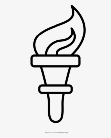 Torch Coloring Page - Dibujo Antorcha Para Colorear, HD Png Download, Free Download