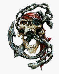 #skull #caveira #crânio #pirate #pirata #cartoon #desenho - Pirates Of The Caribbean Tattoo Symbol, HD Png Download, Free Download