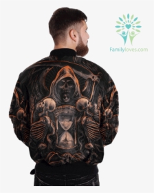 Time And Death Skull Over Print Jacket %tag Familyloves - Veteran, HD Png Download, Free Download