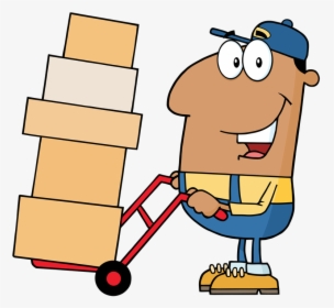 Transparent Movers Clipart - Person Moving Boxes Clipart, HD Png Download, Free Download
