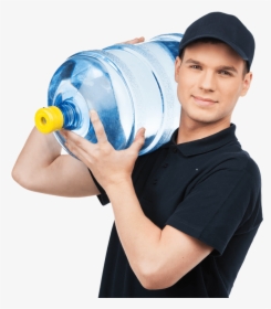 5 Gallon Bottled Water Delivery Man, HD Png Download, Free Download