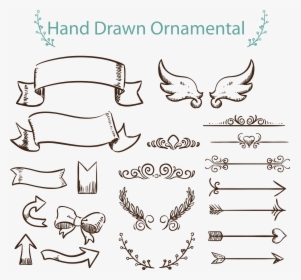 Drawing Euclidean Ornament Arrow - Ornaments Drawing, HD Png Download, Free Download