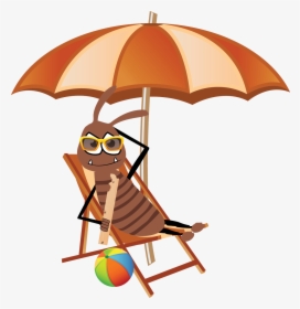 Termite Summer - Beach Chair And Umbrella Cartoon, HD Png Download, Free Download