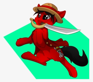 Whyena, Crossover, Hat, Monkey D Luffy, Mouth Hold, - Cartoon, HD Png Download, Free Download