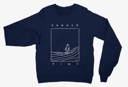 Summer Time Outline White Mockup Front Flat Navy - American Apparel Sweatshirt Unisex, HD Png Download, Free Download