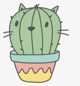 Fat Cat Cactus - Kawaii Cactus, HD Png Download, Free Download