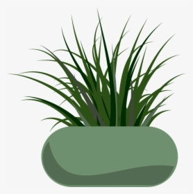 Planter Garden Free Vector - Grass Clip Art, HD Png Download, Free Download