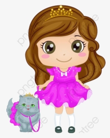 Little Princess To Walk The Cat, Cat Clipart, Little - Cute Little Princess Png, Transparent Png, Free Download