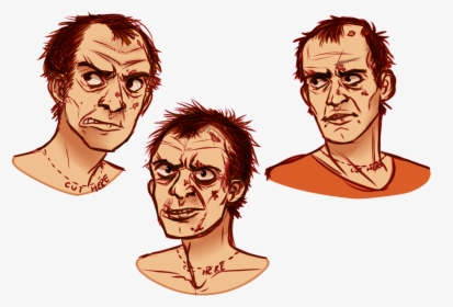 I Beat Gta V So I Had To Draw The Angry Dad , Png Download - Cartoon, Transparent Png, Free Download