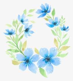 #freetoedit #lightblue #watercolor #flowers #wreath - Gentiana, HD Png Download, Free Download