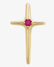 Gold Ruby Cross Pendant - Cross, HD Png Download, Free Download