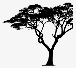 2d Png Tree Black, Transparent Png, Free Download