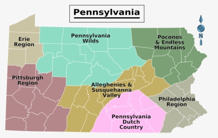 Pennsylvania Regions Map Large Map - Pennsylvania Geographic Regions Map, HD Png Download, Free Download