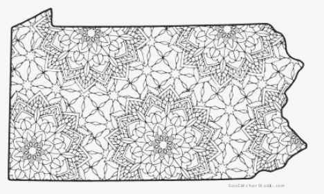 Free Printable Pennsylvania Coloring Page With Pattern - North Carolina Coloring Pages, HD Png Download, Free Download