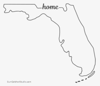 Free Florida Outline With Home On Border, Cricut Or - Florida State Outline Home, HD Png Download, Free Download