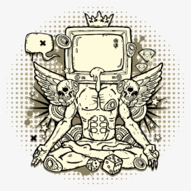 Clip Art Drawing Doodle Huge - Creative Drawing Of Tv, HD Png Download, Free Download