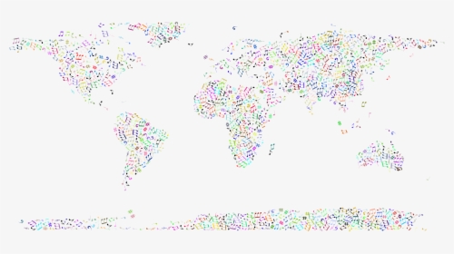 Prismatic Musical World Map No Background Clip Arts - World Map Transparent Background With Border, HD Png Download, Free Download
