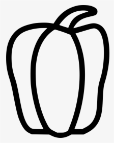 Clipart Vegetables Outline - Bell Pepper Clipart Black And White, HD Png Download, Free Download
