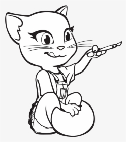 Talking Angela Talking Tom And Friends Coloring Book - My Talking Angela Drawing, HD Png Download, Free Download