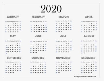 Free Printable 2020 Calendar, HD Png Download, Free Download