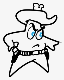 Cowboy, Sheriff, Star, Stars, Western - Sheriff Badge Black And White Cartoon, HD Png Download, Free Download